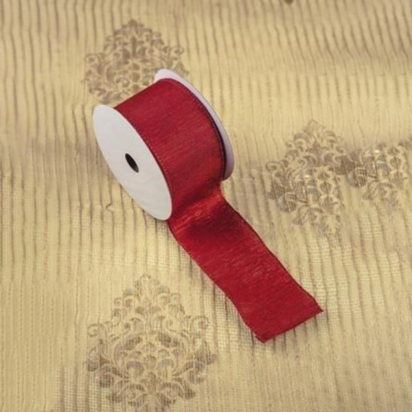 Fita De Natal Aramada Vermelho Veludo 6 3cm X 9 14 M | Natal